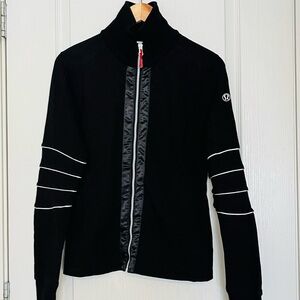 RARE Lululemon Mogul Solid Black Zip Track Jacket Limited Edition Size 6